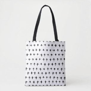 Schwarze Kreuze Handgezeichnete Geometrie Tasche