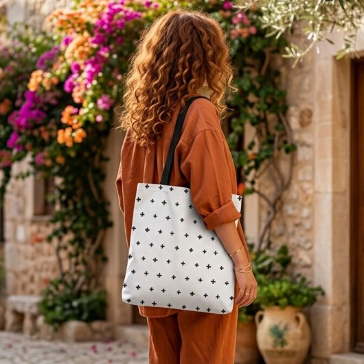 Schwarze Kreuze moderne Einkaufstasche Tasche