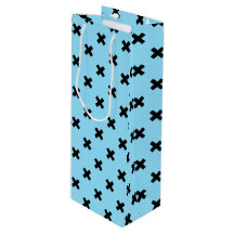 Schwarze Kreuzstiche auf Babyblau