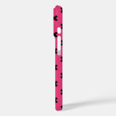 Schwarze Kreuzstiche auf Fuchsia Case-Mate iPhone Hülle (Rückseite / Links)