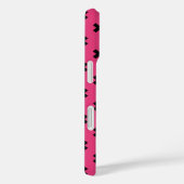 Schwarze Kreuzstiche auf Fuchsia Case-Mate iPhone Hülle (Rückseite / Rechts)