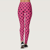 Schwarze Kreuzstiche auf Fuchsia Leggings (Rückseite)