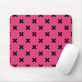 Schwarze Kreuzstiche auf Fuchsia Mousepad (Mit Mouse)