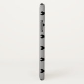 Schwarze Kreuzstiche auf grau Case-Mate iPhone Hülle (Hinten/Rechts)