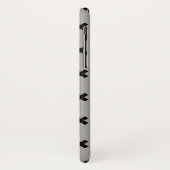 Schwarze Kreuzstiche auf grau Case-Mate iPhone Hülle (Hinten/Links)