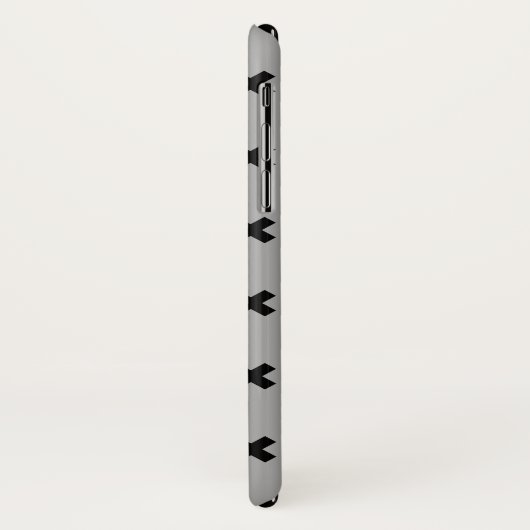 Schwarze Kreuzstiche auf grau Case-Mate iPhone Hülle (Hinten/Links)