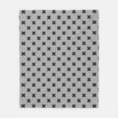Schwarze Kreuzstiche auf grau Fleecedecke (Vorderseite)