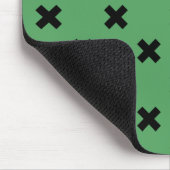 Schwarze Kreuzstiche auf grün Mousepad (Ecke)
