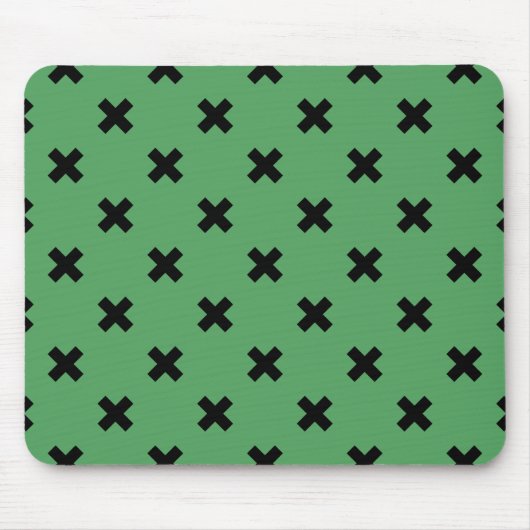 Schwarze Kreuzstiche auf grün Mousepad (Vorne)