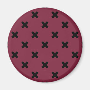 Schwarze Kreuzstiche auf Maulbeeren Magnet