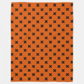Schwarze Kreuzstiche auf Orange Fleecedecke (Vorderseite)