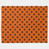 Schwarze Kreuzstiche auf Orange Fleecedecke (Vorderseite (Horizontal))