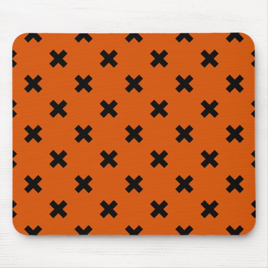 Schwarze Kreuzstiche auf Orange Mousepad (Vorne)