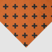 Schwarze Kreuzstiche auf Orange Seidenpapier (Ausschnitt)