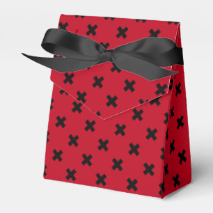 Schwarze Kreuzstiche auf Rot Geschenkschachtel