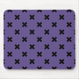 Schwarze Kreuzstiche auf ultraviolett Mousepad