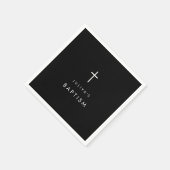 Schwarze Kreuztaufe Serviette (Ecke)