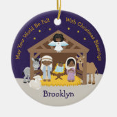 Schwarze Krippe Keramik Ornament (Vorne)