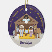 Schwarze Krippe Keramik Ornament (Links)