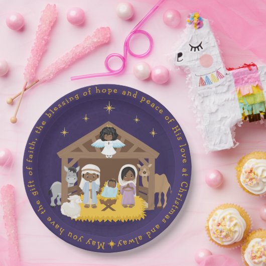 Schwarze Krippe-Papierplatte Pappteller (Party)