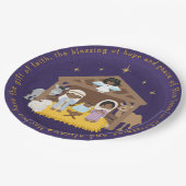 Schwarze Krippe-Papierplatte Pappteller (Schrägansicht)