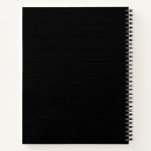 Schwarze Krokodile-Hautfarbe Notizblock (Rückseite)