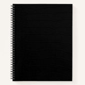 Schwarze Krokodile-Hautfarbe Notizblock (Vorderseite)