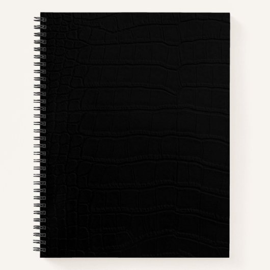 Schwarze Krokodile-Hautfarbe Notizblock (Vorderseite)