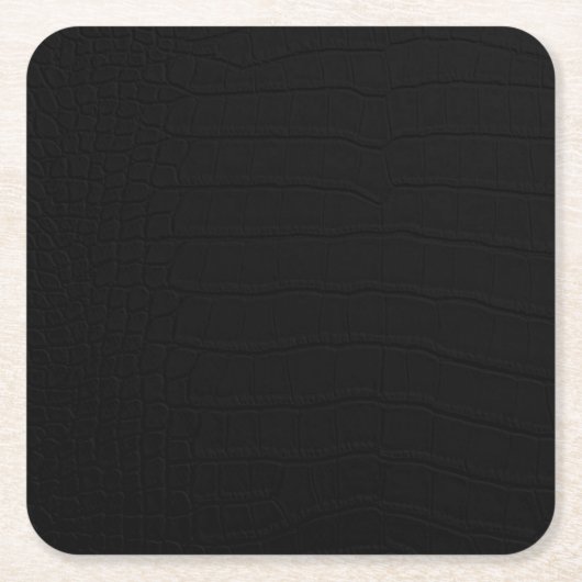 Schwarze Krokodile-Hautfarbe Rechteckiger Pappuntersetzer (Vorderseite)