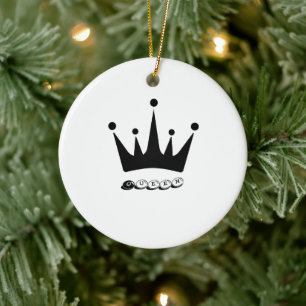 Schwarze Kronen-Königin-Textstyle-Keramik-Kreis Keramik Ornament