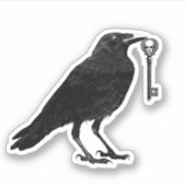 Schwarze Kruste mit Skelettschlüssel in Schnalle Aufkleber (Vorderseite)