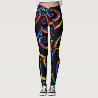Schwarze Kubikregenbogen-Leggings Leggings