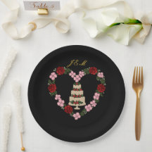 Schwarze Kuchendekoration mit Rosenherz