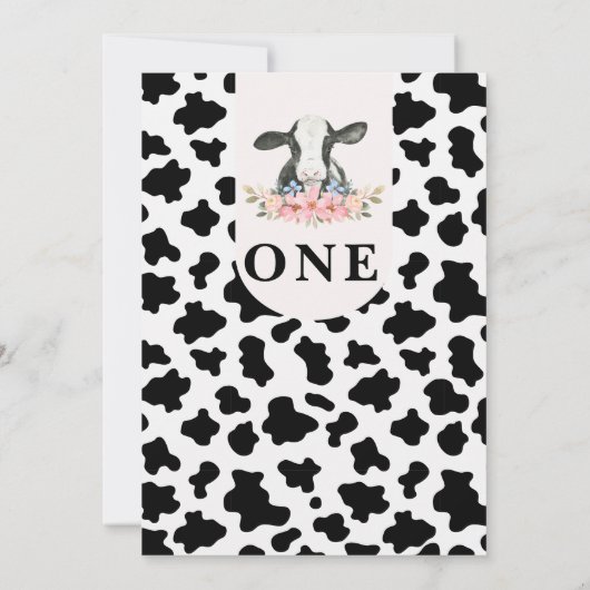 Schwarze Kuh Druckbogen Floral Heilige Kuh 1. Gebu Einladung (Rückseite)