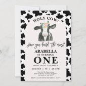 Schwarze Kuh Druckbogen Heilige Kuh 1. Geburtstag Einladung (Vorderseite)