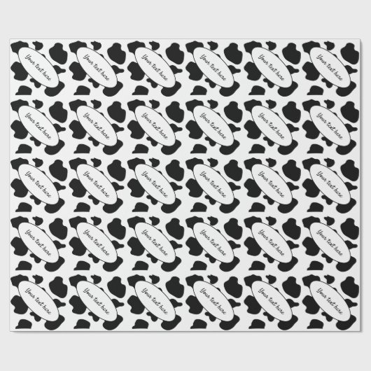 Schwarze Kuh fleckt personalisiertes Muster des Ti Geschenkpapier (Flach)