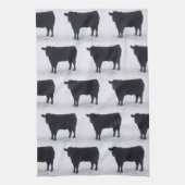 Schwarze Kuh im Schnee Teetuch Geschirrtuch (Vertikal)