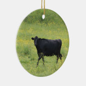 Schwarze Kuh Keramik Ornament (Rechts)