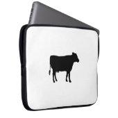Schwarze Kuh Laptopschutzhülle (Vorne Rechts)