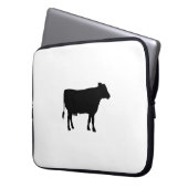 Schwarze Kuh Laptopschutzhülle (Vorderseite Links)