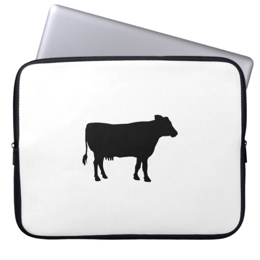 Schwarze Kuh Laptopschutzhülle (Vorderseite)