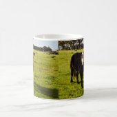 Schwarze Kuh mit weißem Gesicht und Mohawk, Kaffeetasse (Mittel)