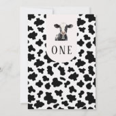 Schwarze Kuh Print Pink Arch Heilige Kuh 1. Geburt Einladung (Rückseite)