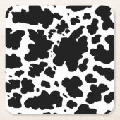 Schwarze Kuh Spots Print Cowboy Bauer Rechteckiger Pappuntersetzer (Vorderseite)