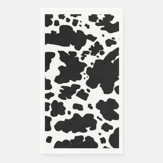 Schwarze Kuh Spots Print Cowboy Bauer Serviette (Vorderseite)
