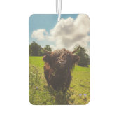 Schwarze Kuh Weide grünes Feld Sonnenlicht Autolufterfrischer (Rückseite)