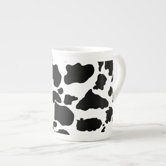 Schwarze Kuhhaut Knochen-China Tasse (Vorderseite Rechts)