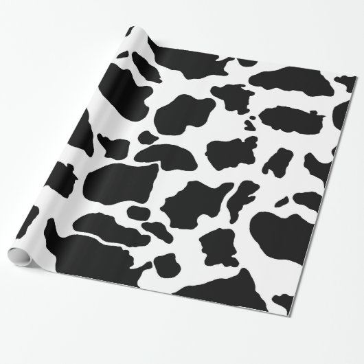 Schwarze Kuhhaut| Wrackpapier Geschenkpapier (Ungerollt)