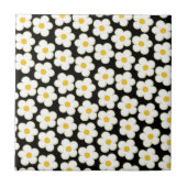 Schwarze, kühne Y2K-Wildblume Lebhafte Frühjahrsde Fliese (Vorderseite)