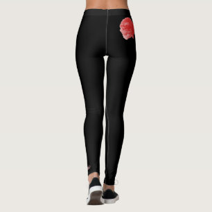 Schwarze kundenspezifische Leggings, korallenrote Leggings